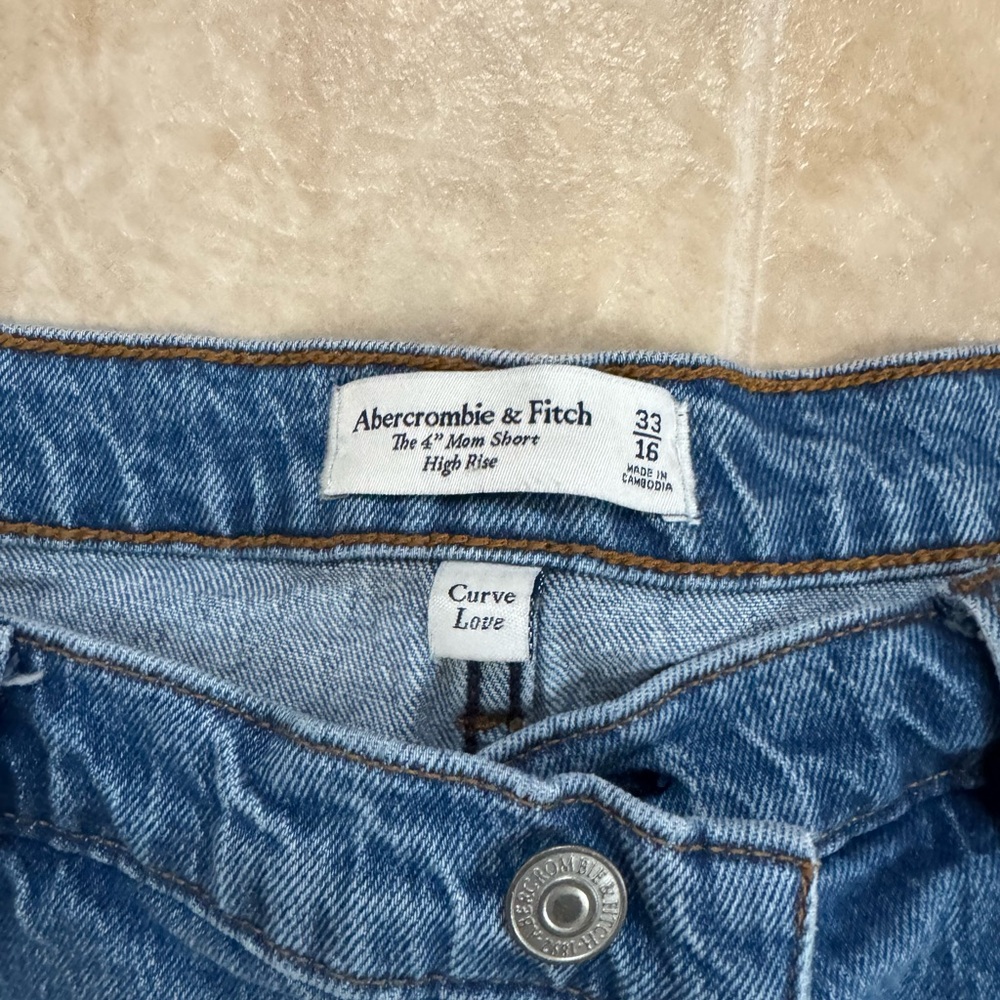 Abercrombie & Fitch Distressed Blue Jean Shorts - Picture 2 of 3